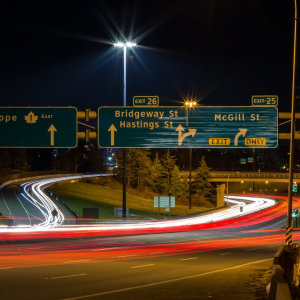 Highway 1 Overpass Before Iron Workers at Night