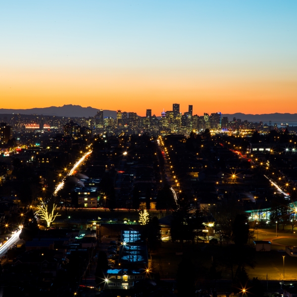 Blue and Orange Sunset in Vancouver